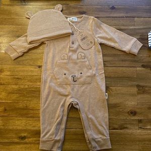 6-9 months bear and rabbit bodysuit with matching hat